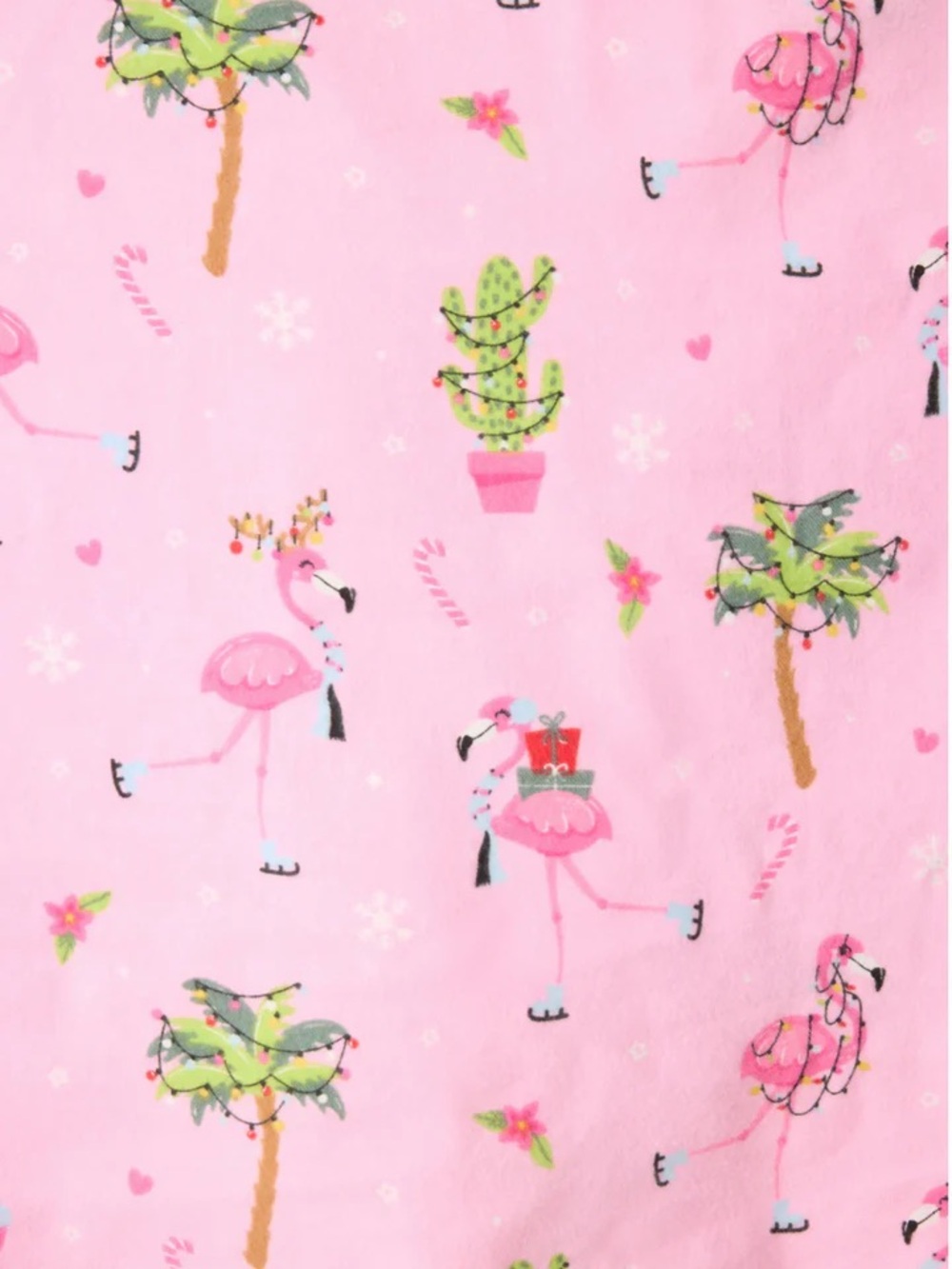 NWOT P.J. Salvage Flannel Pajamas Pink Flamingo & Palm Tree Pajama Set medium - Picture 9 of 9
